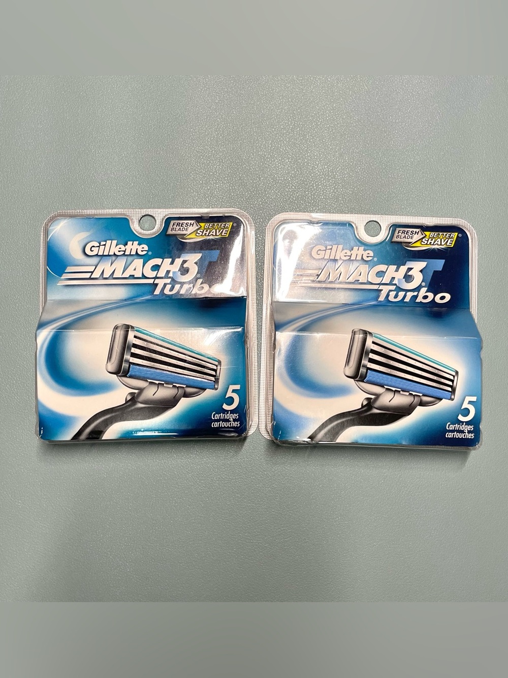 Gillette Mach3 Turbo Razor Blade Refills SEALED - 5 Cartridges (2 Packs)